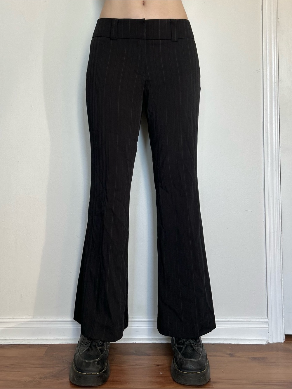 2000s Office Siren Black Pinstripe Pants - Picture 3 of 8